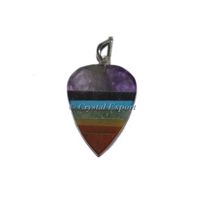 Bonded Seven Chakra Heart Shape Pendants - Product Image 1