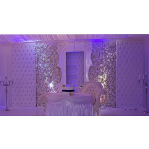 Décor de scène de mariage blanc délicieux avec panneau en cuir décor de scènes de mariage à thème blanc - Product Image 1