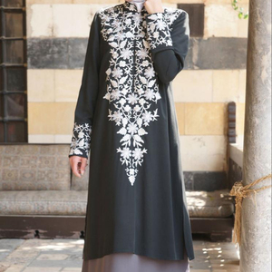 2018-2019 calidad impresionante flor bordado Jilbab Abaya - Product Image 2