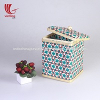 Merveilleux tissage Pikul motif boîte en bambou, boîte-cadeau en bambou, boîte de rangement en bambou organisateur de cuisine Vietnam vente en gros