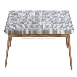 โต๊ะกาแฟไม้เนื้อแข็งฝังกระดูกอินเดีย สไตล์ร่วมสมัยสุดหรู งานแฮนด์เมด เฟอร์นิเจอร์ห้องนั่งเล่นสำหรับบ้าน โรงแรม และวิลล่า - Product Image 4