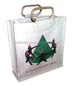 CHRISTMAS TREE <b>BAG</b> Eco-Friendly Jute Shopping <b>Bag</b> with Rope Handles Extra Large From Delhi - Product Image 1