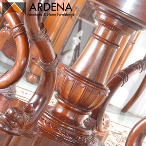 Cổ Pháp Tròn Mở Rộng Gỗ Tếch Gỗ gụ Bàn Ăn Rắn Gỗ Phong Cách Cho Nhà Và Nhà Hàng Đồ Nội Thất Thiết Lập - Product Image 5