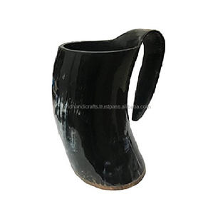 Handmade Customised 1L Ox Horn Tankard Beer Mug Shiny Polished Finish Ceramic Cups for Coffee Gifts Direct India Manufacturer - Product Image 4