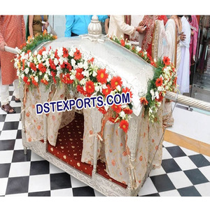 Decoración Real para Bodas Indias, Palki, Doli de Madera para Bodas, Palki Tallado en Madera - Product Image 1