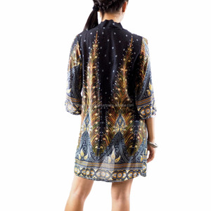 NAPAT alibaba Gold Supplier Clothing Manufacturer <b>Women</b> <b>Long</b> <b>Line</b> Kimono <b>Cardigan</b> with Embroidered Tipping - Product Image 2