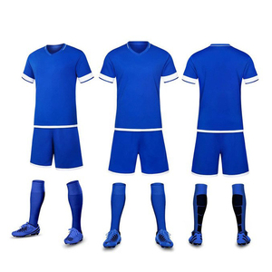 Uniforme de fútbol para hombres y mujeres, 100% de poliéster uniforme de fútbol, Color personalizado, cuello en V, Media manga, con logotipo personalizado, venta al por mayor - Product Image 4