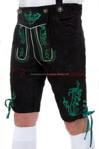 Lederhosen traditionnels en cuir suédé noir, doux et durables, pour hommes, style bavarois allemand, vêtements d'Oktoberfest, costumes pour hommes - Product Image 3