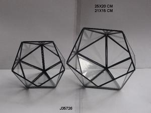 Terrario de plantas de vidrio y Metal, terrario con acabado de latón, disponible en otros acabados, también en forma geométrica - Product Image 5