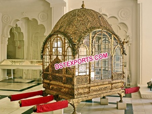 Punjabi Sikh Bridal Palki <b>Doli</b>, Royal Indian Wedding <b>Doli</b> Palki, Wedding Moroccan Style Silver Palki <b>Doli</b> - Product Image 5