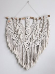 Tapiz de Macramé Blanco de Algodón, Hecho a Mano en Vietnam - Product Image 2