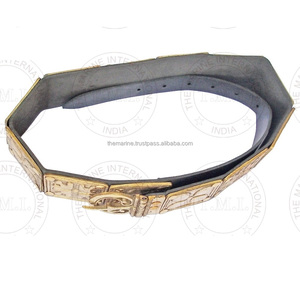 Ceinture médiévale romaine grecque faite à la main, ceinture en cuir et en laiton médiévale, armure, reconstitution historique, ceinture en cuir noir, costume d'Halloween. - Product Image 4