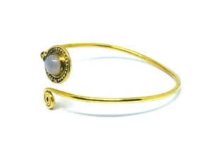 Gold Color Finish Rainbow <b>Moonstone</b> Cuff <b>Bracelet</b> Fashionable and Elegant Accessory - Product Image 3