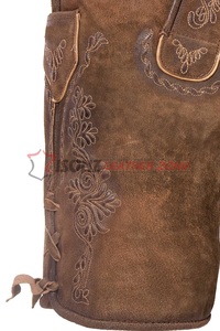 Trachtenmode cuir traditionnel bavarois Oktoberfest tenue Kniebund Lederhosen dans toutes les couleurs Plus Size Techniques brodées - Product Image 3