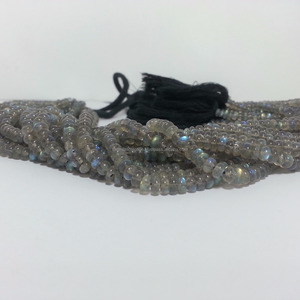 4mm 5mm naturel gris Labradorite lisse Rondelle perles de pierres précieuses brin chaîne vraie pierre pour bijoux véritable certifié Alibaba - Product Image 1