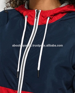 OEM Women Activewear Pullover Half Zip <b>up</b> Nylon Anorak Windbreakers Jackets Coat, New Fashion PVC Taslan Jacket - Product Image 4