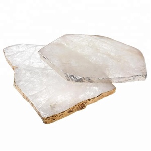 Plateau à Quartz cristal naturel, vente en gros, sous-verres à Quartz clair, cristaux de guérison, minéraux Reiki, roches, plateau de service - Product Image 1