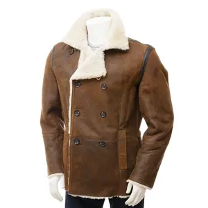 Men's Shearling Sheepskin Jacket Pure Leather jacket Foe Gents Shearling Coat