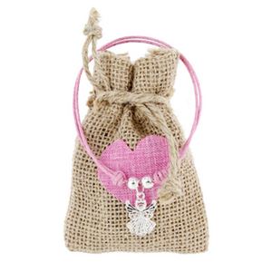 Bolsa de yute ecológica para embalaje de regalo, saco pequeño con cordón de arpillera para bodas, joyas, manualidades y recuerdos de fiesta - Product Image 6