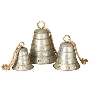 Cuerda colgante de campanas de Metal galvanizado, Juego de 3 - Product Image 1