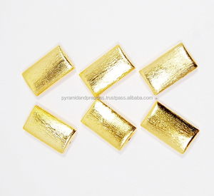 Rectangle Shaped 15x26mm Brushed Gold Connector for Jewelry Making Premium Gold Component NanPlanetSilver BF0011 - Product Image 2