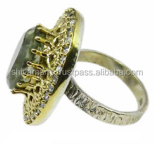 Hottest Design 925 Sterling <b>Silver</b> Green Amethyst CZ Multi Gemstone <b>Eternity</b> Vermeil <b>Ring</b> Handmade <b>Silver</b> Jewelry - Product Image 2