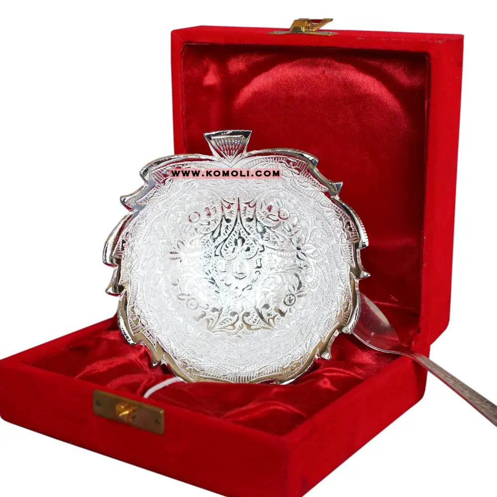 Çiçek şekli gümüş kaplama kaseler hint düğün iyilik toptan diwali hediyeler