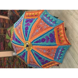 Source directe d'usine pour la broderie indienne artisanale coton parapluie de jardin conception classique contrôle manuel prix incroyables - Product Image 4