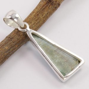 Cabujón Larimar del Caribe Natural de alta calidad, forma elegante, colgante de ajuste de bisel de plata de ley 925 para mujer - Product Image 2