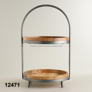 Iron & Wood <b>Two</b> <b>Tier</b> <b>Cake</b> <b>Stand</b> - Product Image 1