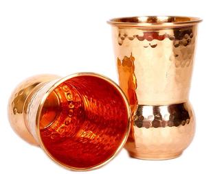 Vaso de Vidrio de Cobre Puro Martillado a Mano de 450 ml (Marrón) - Product Image 1