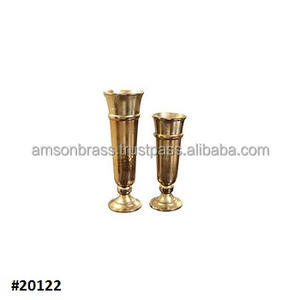 Diseño real Venta caliente Diseñador Mesa de metal Decoración Jarrón Trompeta de aluminio Florero vintage - Product Image 4