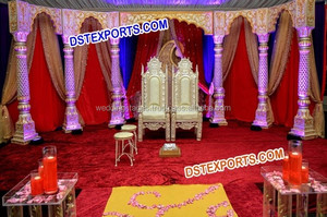 Bollwood-Conjunto de escenario de boda de oro, decoración de escenario de boda india, recepción de escenario - Product Image 6