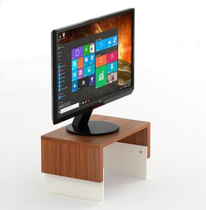 Bluewud Norel Soporte y Elevador para Monitor de Ordenador Ajustable en Altura (Color: Nogal y Blanco, Personalización: Disponible) - Product Image 3