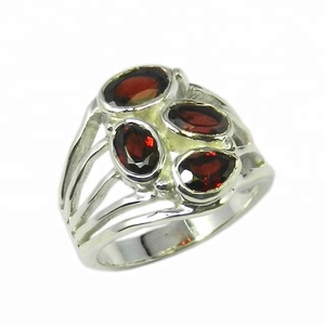 Elegant 925 Sterling Silver Garnet Gemstone <b>Ring</b> Handmade Jewelry With Diamond and Pearl Gift <b>for</b> Women and <b>Girls</b> - Product Image 1