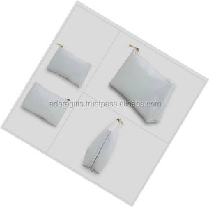 กระเป๋าเครื่องสำอางสำนักงานสีขาวสำหรับผู้หญิงมืออาชีพพร้อมที่ปิดซิปอุปกรณ์เสริมที่พกพาสะดวก - Product Image 1