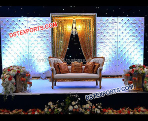 Panneaux muraux ajustés en cuir blanc pour mariage, supports de décoration de scène, pour décoration de mariage, en cristal blanc, dernière nouveauté - Product Image 1