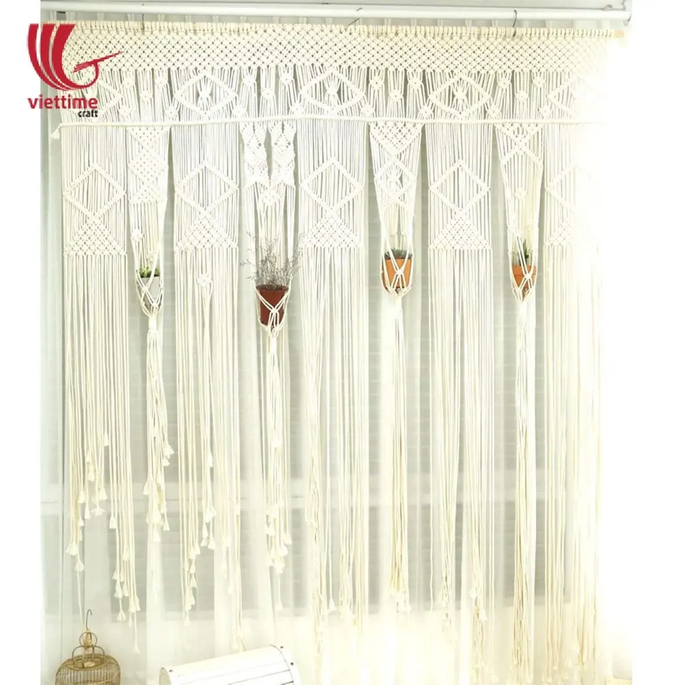 Vintage home decor bohemian macrame wall hanging/ curtain/ shower cover