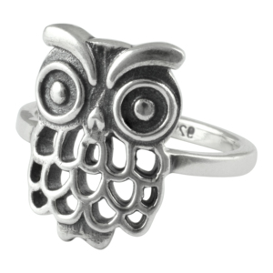 925 Sterling Silver Women's Vintage Style Filigree Owl Ring <b>Cute</b> Fashion <b>Accessory</b> for Wedding Engagement Party Anniversary - Product Image 3