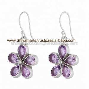 Pendientes de piedras preciosas de amatista de alta calidad para mujeres y niñas, nuevo patrón, exportador de regalos de joyería de moda para bodas y fiestas - Product Image 2