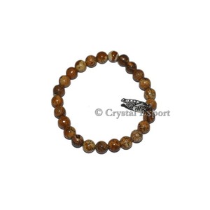 Gemstone Picture Jasper <b>Bracelets</b> with Owl Handmade Healing Mascot Style - Product Image 1