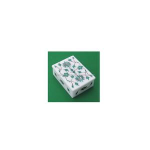 Caja de mármol blanco con incrustación artística - Product Image 1