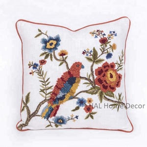 Funda De Almohada decorativa de algodón, funda de cojín bordada a mano de diseñador, almohada de cojín decorativa para el hogar indio - Product Image 4