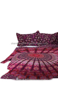 Bohemian Mandala Duvet Cover Set 2-piece Cotton Bedspread with Matching <b>Pillow</b> Cases Zipper Closure Ethnic Home Art Decorative - Product Image 5