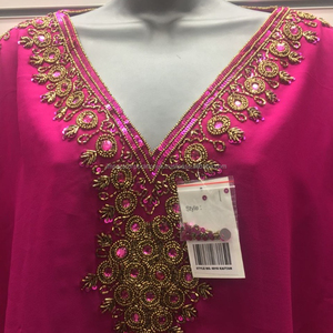 เสื้อเบลาส์ Kaftan Caftan ของผู้หญิง,เสื้อลำลองเสื้อสตรีลายตารางลูกปัดแบบเข้ารูปคุณภาพสูงทำมือ - Product Image 3