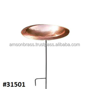 Baño para Pájaros de Cobre Sólido para Decoración de Jardín con Estaca de Metal con Ramitas, Adornos de Jardín, Decoración de Jardín - Product Image 3