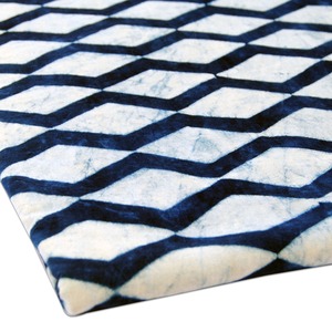 Hot Selling Indian Handmade Blue Cotton Fabric Lightweight Zig-Zag Block Printed Custom <b>Sewing</b> <b>Material</b> <b>for</b> Girls Boys <b>for</b> - Product Image 3