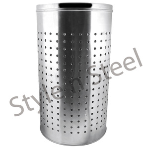 Cesta de ropa y ropa, cesta de acero inoxidable para ropa sin lavar - Product Image 1