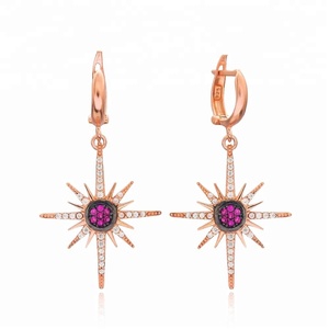 De moda pendientes de estrella pendiente de diseño turco venta al por mayor hecha a mano de la joyería de la plata esterlina 925 - Product Image 1