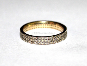 Anillo de boda de diamante en oro amarillo sólido de 14K sólido Anillos DE BODA unisex Anillos de compromiso clásicos Envío de la gota OEM - Product Image 4